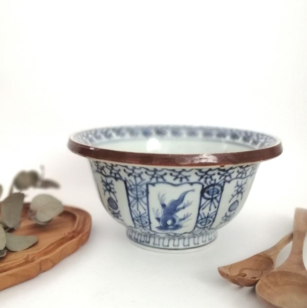 古伊万里　染付　洋犬図　鉢