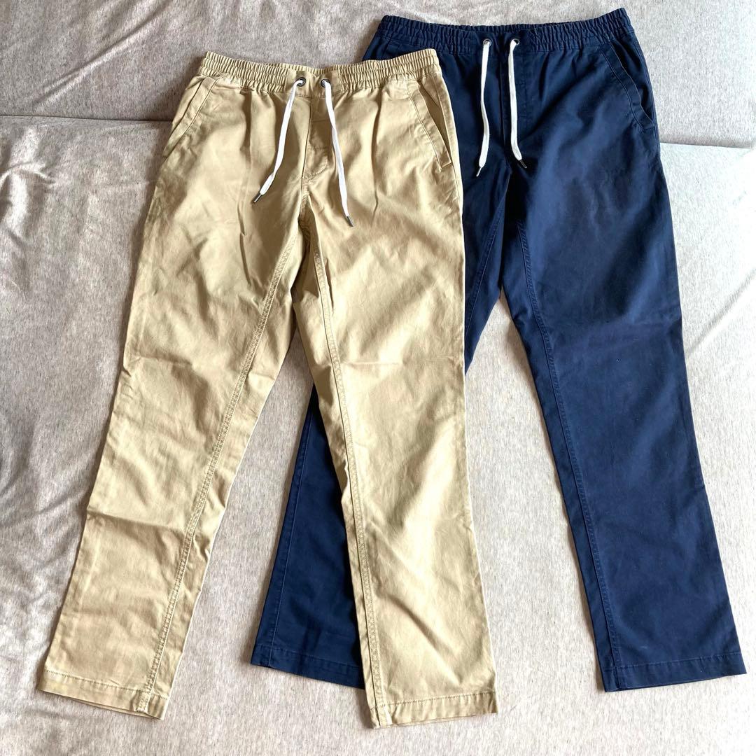 2色セット　チノパン ベージュ ネイビー　イージーパンツ