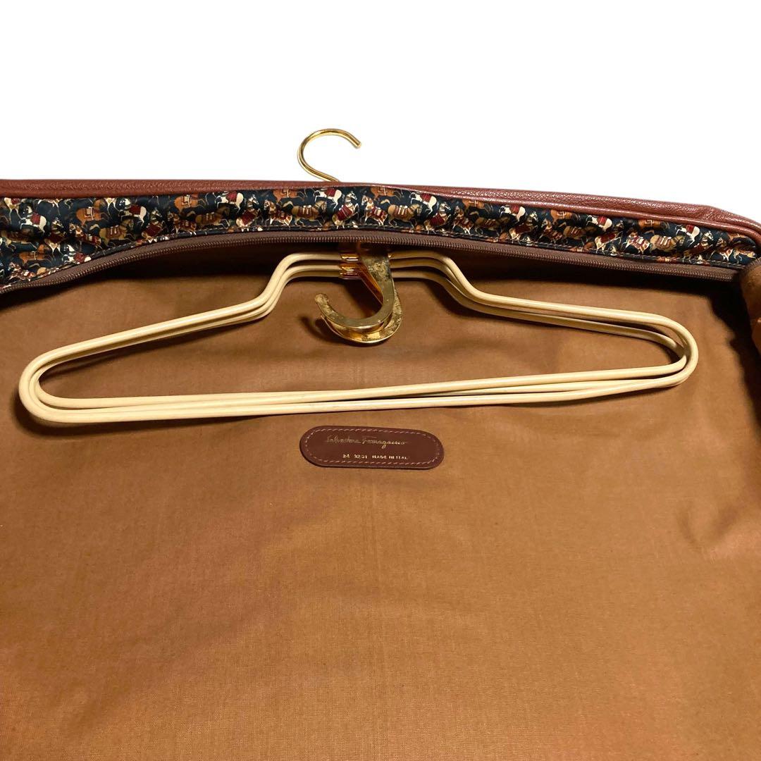 レア★サルヴァトーレ フェラガモ ガーメントバッグ ホース レザー ヴィンテージ
