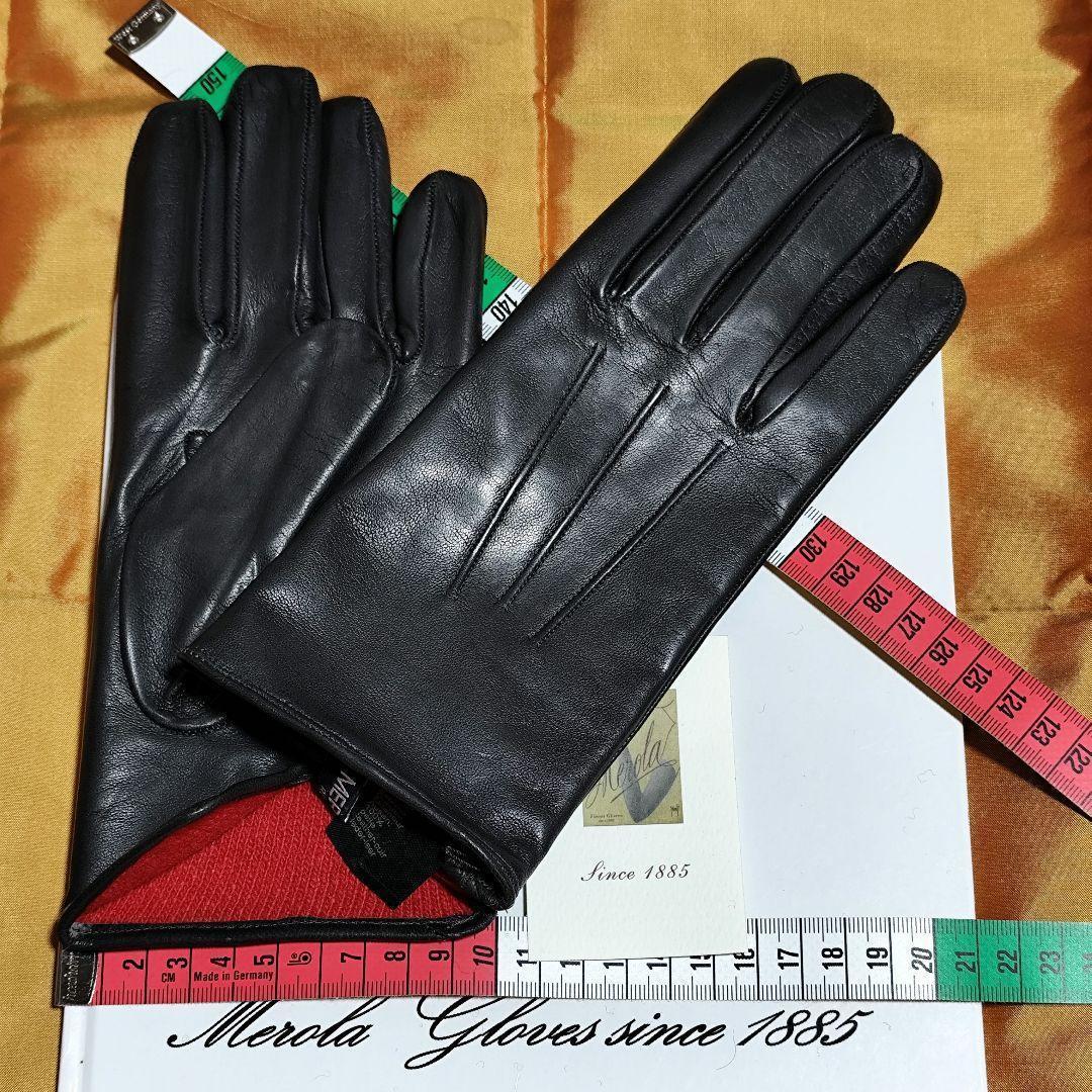 初売り 円安前 メローラ ナッパ濃灰 カシミア赤 革手袋 グローブ MEROLA