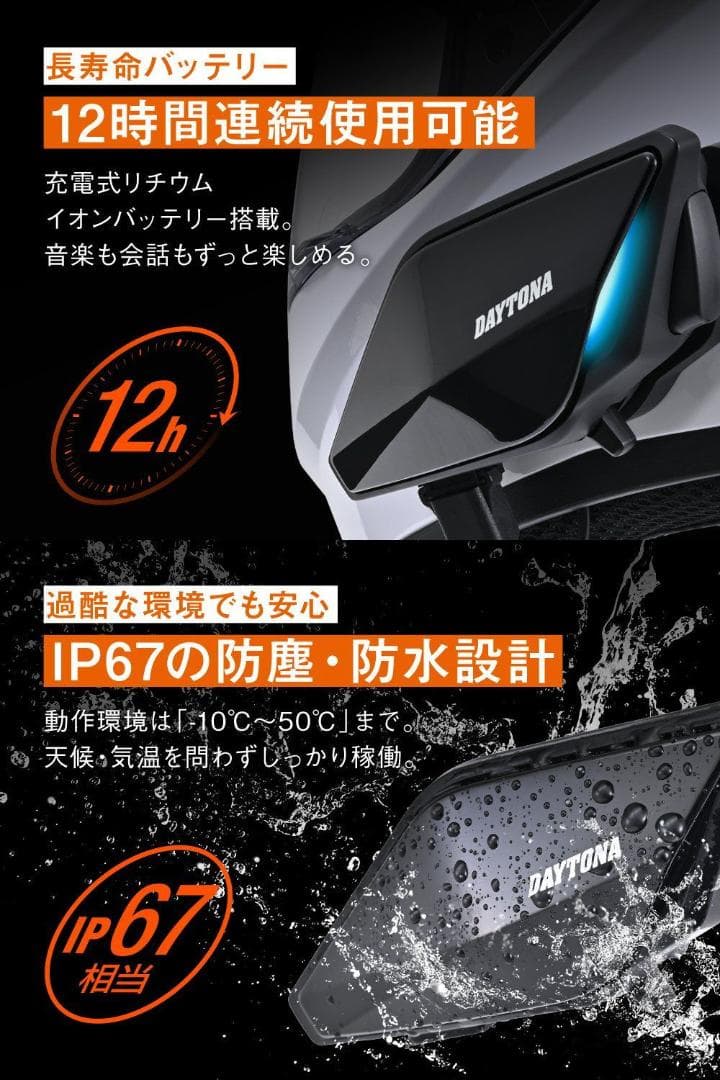 デイトナ DT-02（ブームマイク）ブルートゥースインカム（8人同時通話）