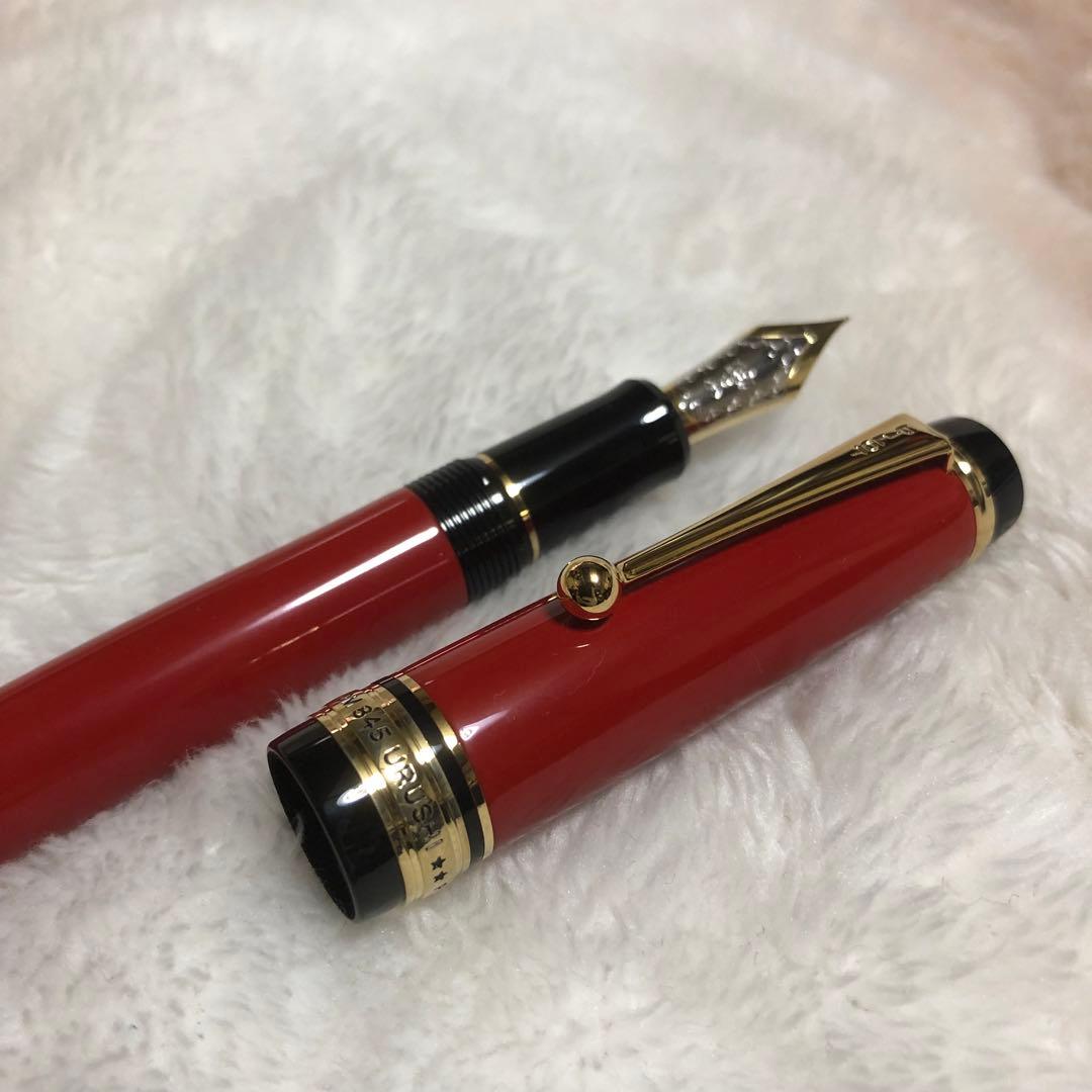 ☆新品未使用 パイロット 万年筆 カスタム845 朱 字幅 細字 F☆