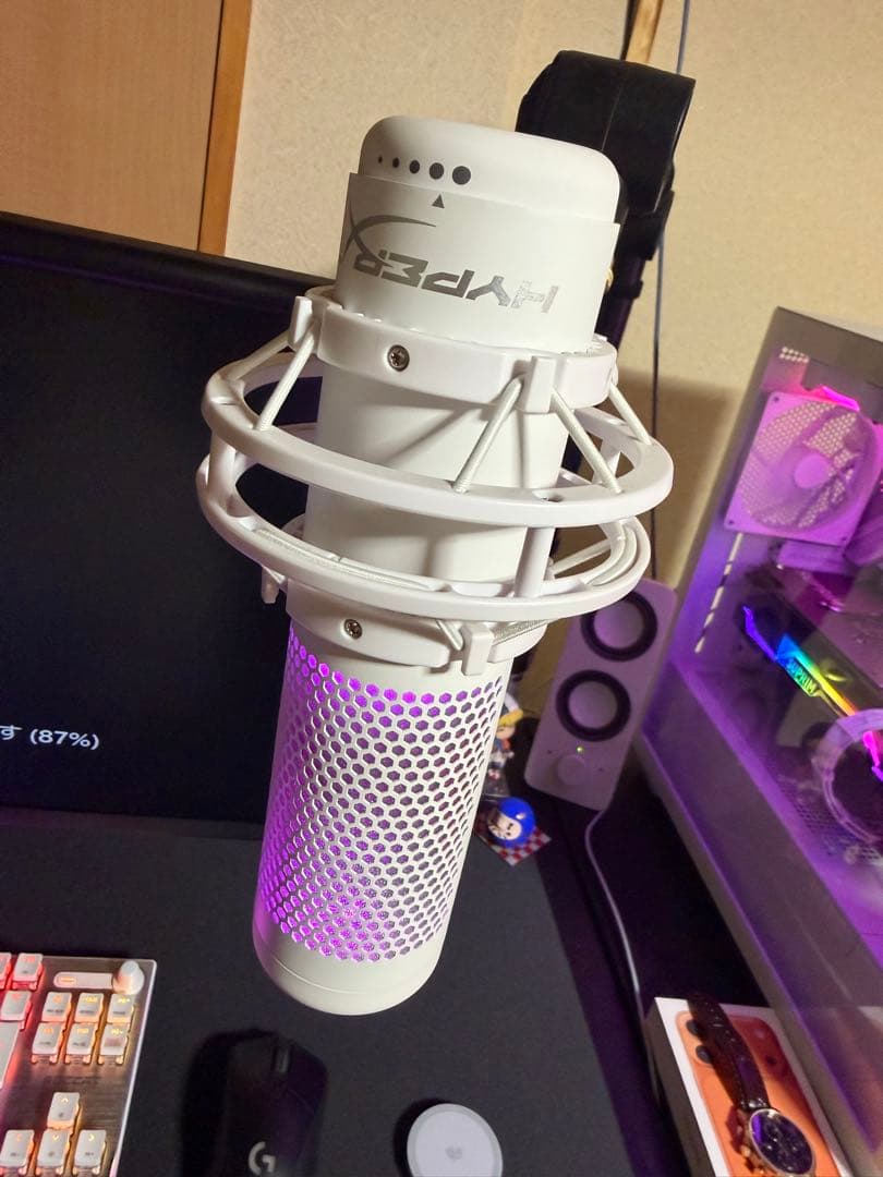 HyperX QUADCAST S White アーム付き