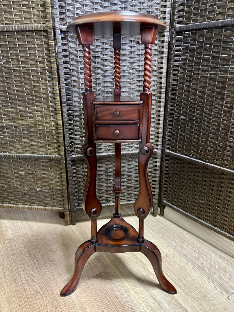 アンティーク調　花台　置き台　引き出し　イギリス製