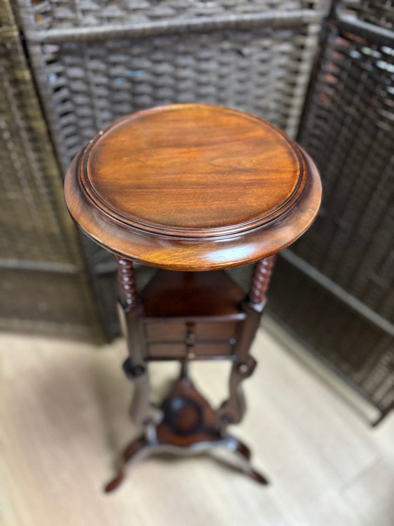 アンティーク調　花台　置き台　引き出し　イギリス製