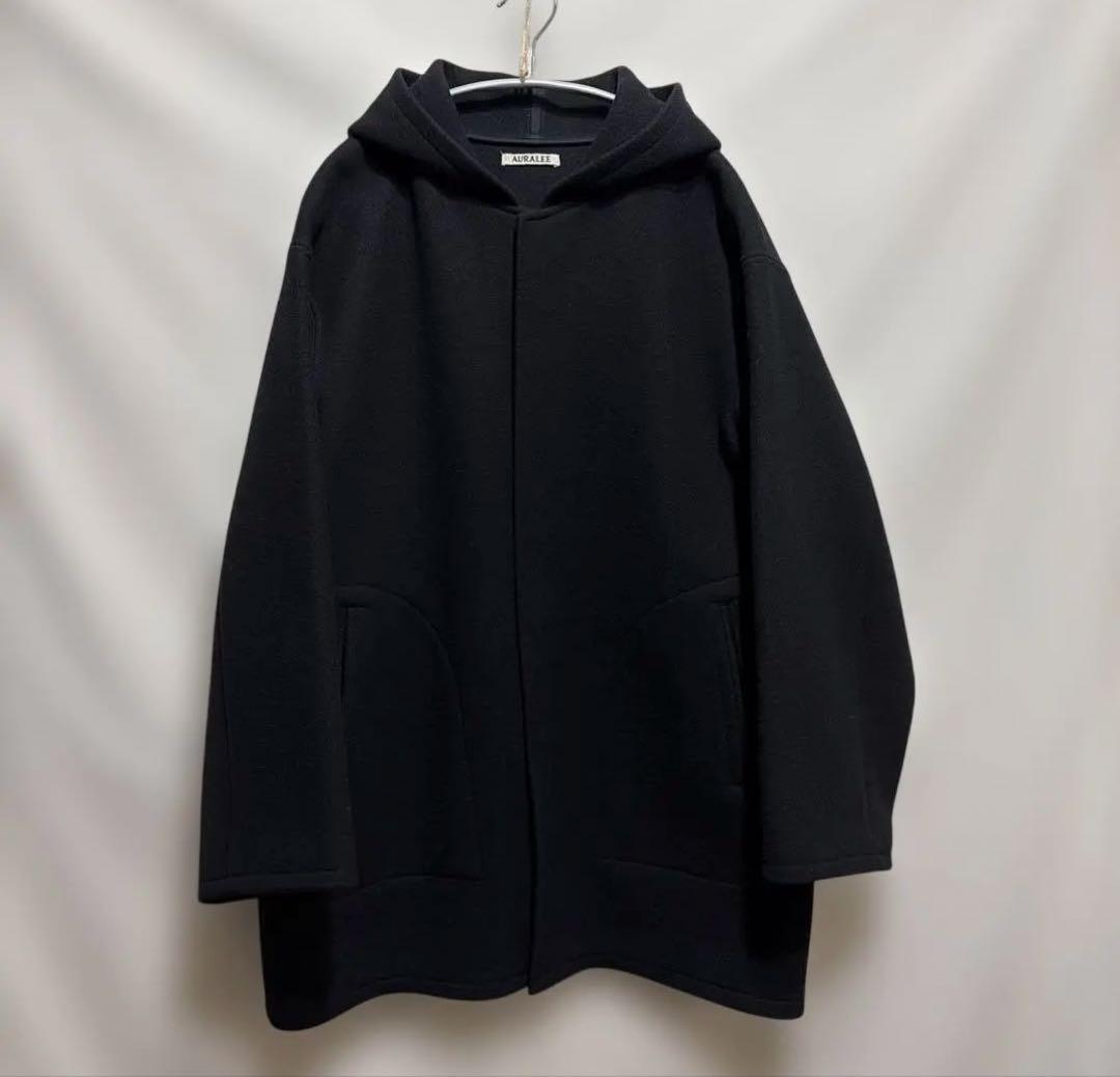 AURALEE. HEAVY MELTON HOODED COAT サイズ3