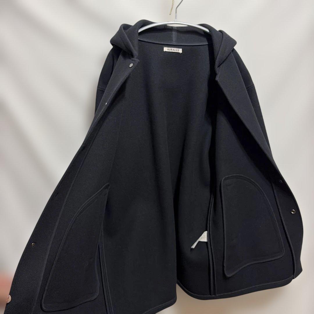 AURALEE. HEAVY MELTON HOODED COAT サイズ3