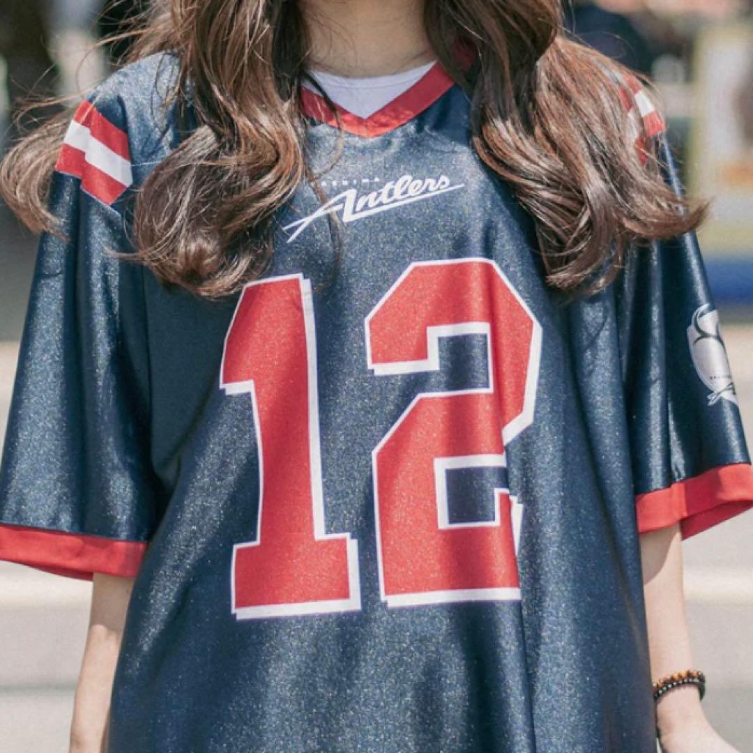 新品未着用　鹿島アントラーズ　アメフト風シャツ　Mサイズ