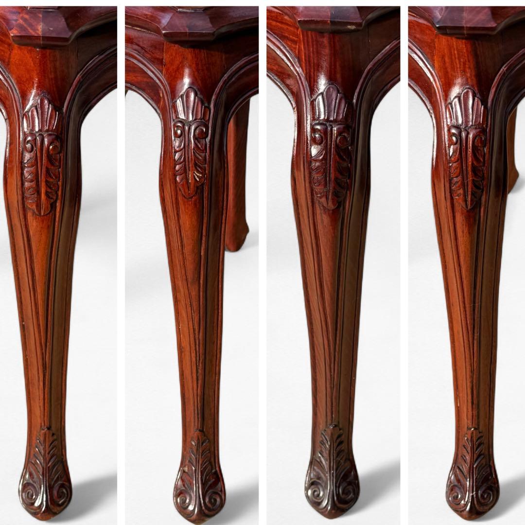 アンティーク サイドテーブル 彫刻 猫脚 クラシック調 エレガント