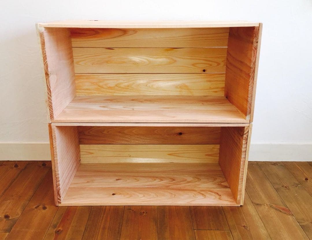 新品 りんご箱 4箱 // ウッドボックス 収納 木箱 ディスプレイ ラック 棚