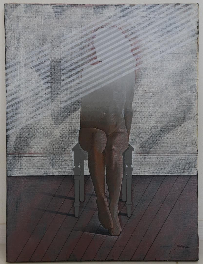 白川治モダンな具象絵画３点セット肉筆画・真筆保証・現代アートアクリル絵画作品