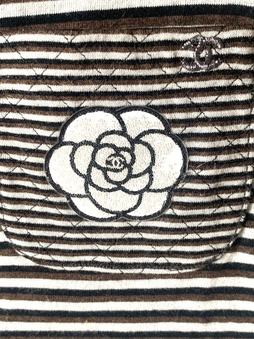 ✨CHANELタンクトップボーダーローズポケット✨ ❣️可愛い✨サマー特価✨