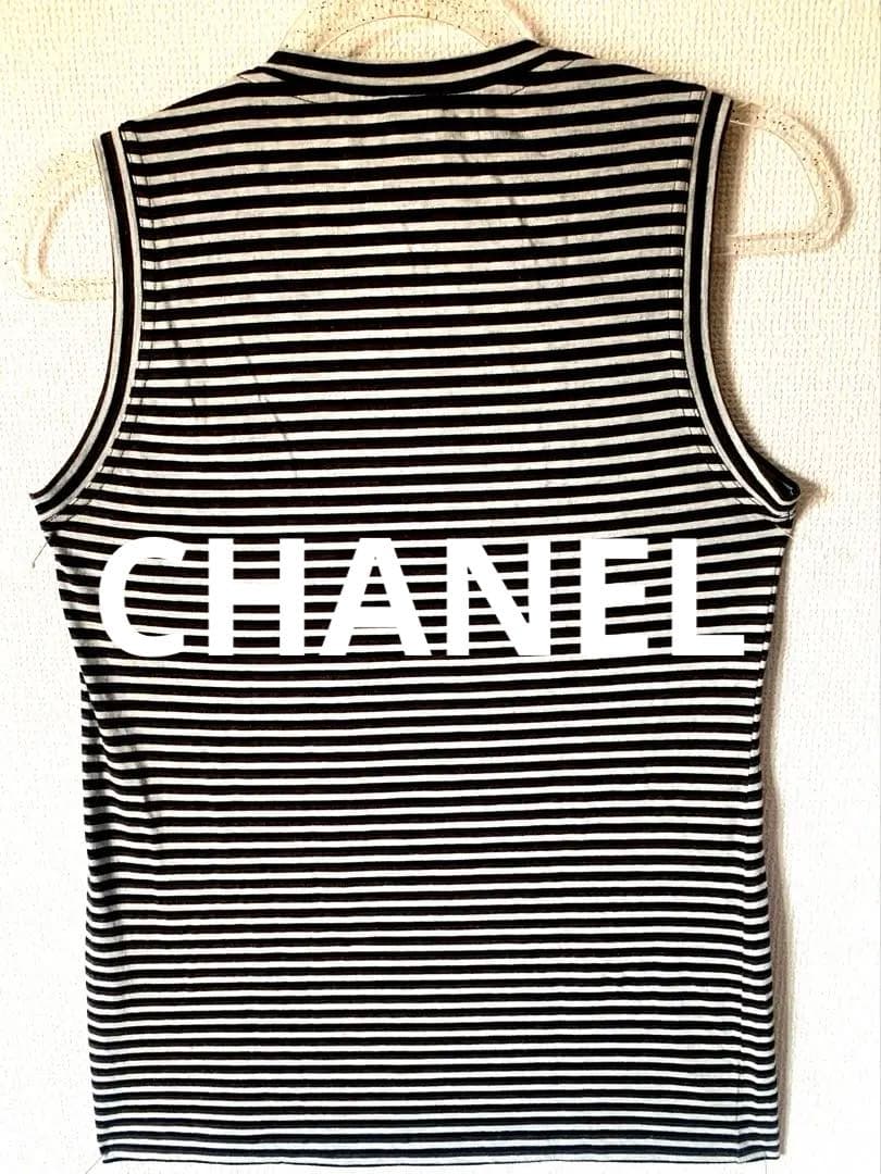 ✨CHANELタンクトップボーダーローズポケット✨ ❣️可愛い✨サマー特価✨