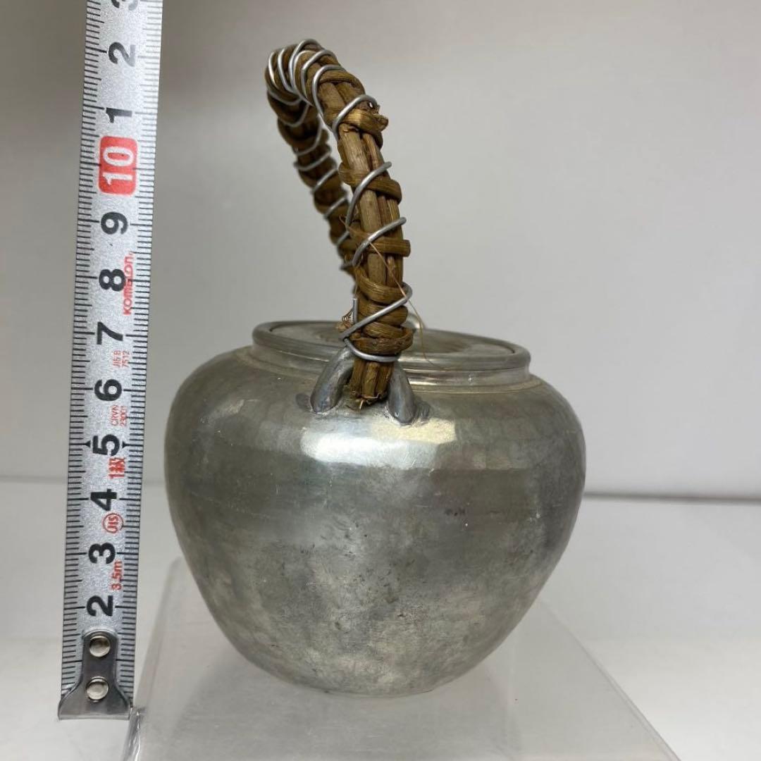 錫製　煎茶急須　199g 幅約10.5 ㎝　東さ8-0124①