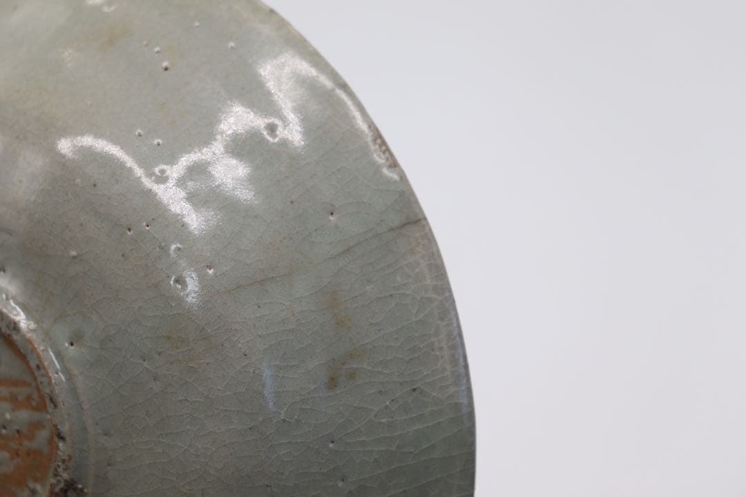 高麗青磁　印花盤　13世紀　アンティーク　送料込み1225