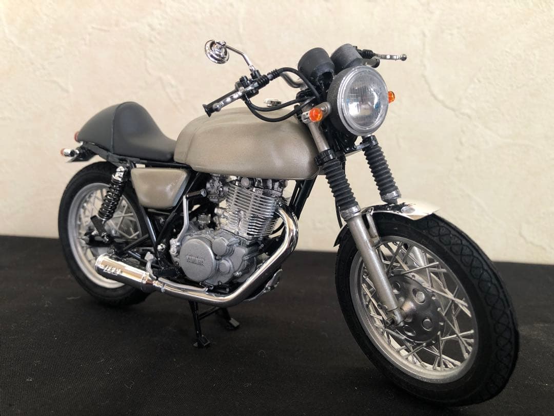 ヤマハSR400・特攻の拓-龍神 天羽時貞仕様プラモ完成品/ケース付付き