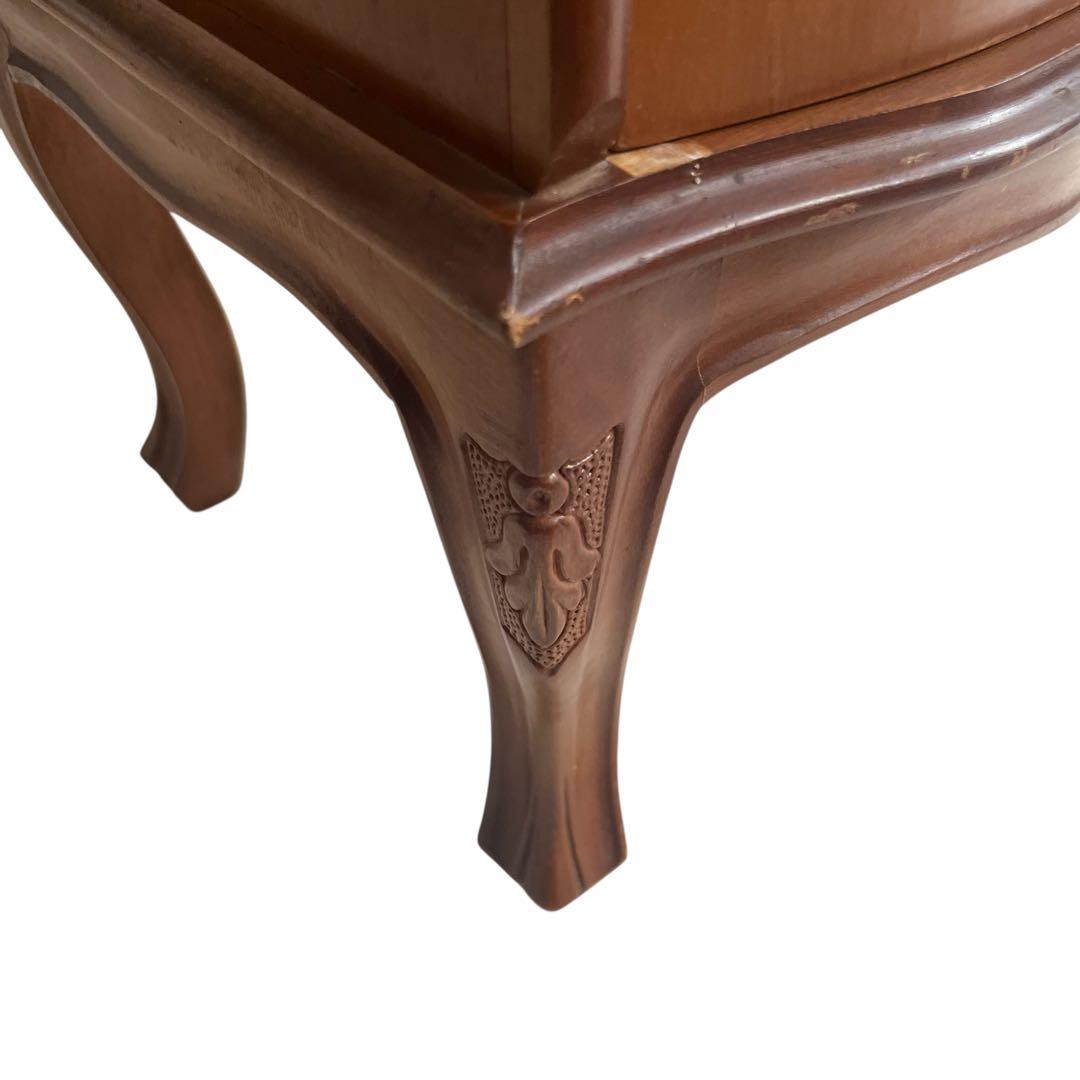 ✨イタリア製 アンティーク調 象嵌 3段コンソールチェスト 猫脚 洋箪笥 収納✨