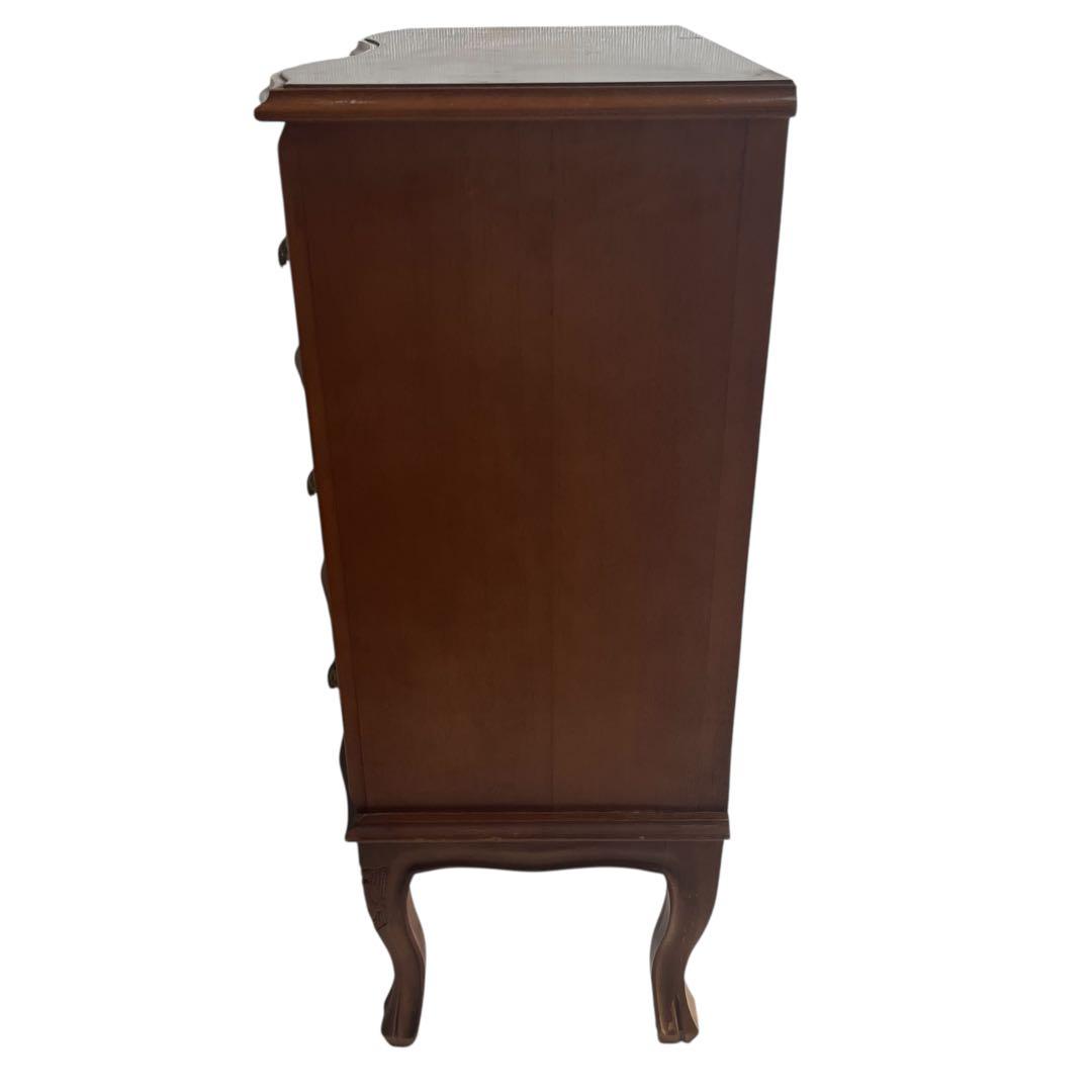 ✨イタリア製 アンティーク調 象嵌 3段コンソールチェスト 猫脚 洋箪笥 収納✨