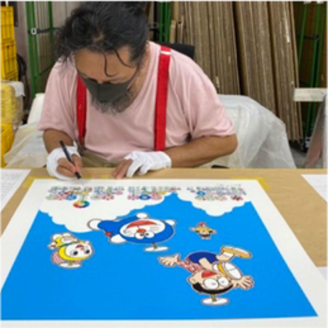 村上隆　ドラえもん　版画　「青空の下、楽しいね」ED:100