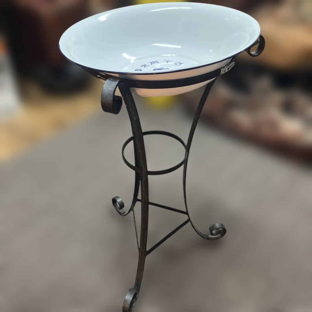 ホーロー洗面器スタンド　アンティーク　ヴィンテージ　レトロ