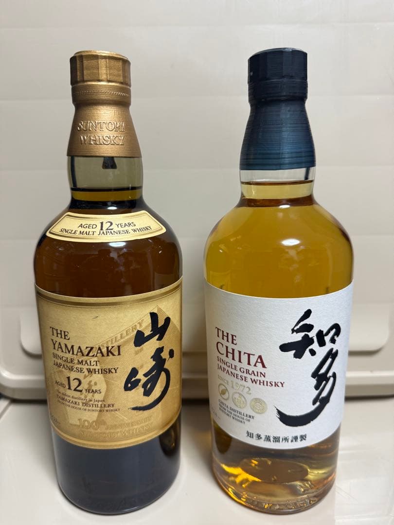 山崎12年 100周年記念　蒸留所 ラベル +知多700ml シングルモルト