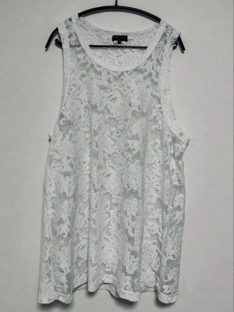 コムデギャルソンオムプリュス 25SS レースタンクトップ 白