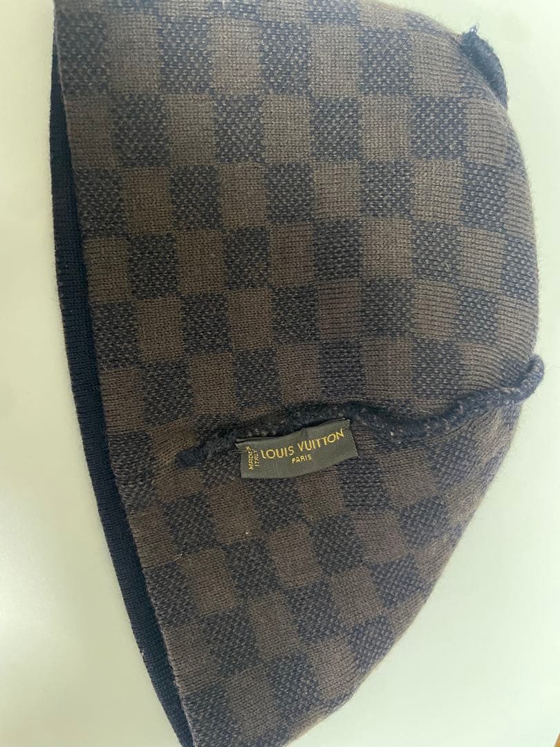 15〆】ルイヴィトン ダミエ ボネ プティ ニットキャップ 帽子 ウール