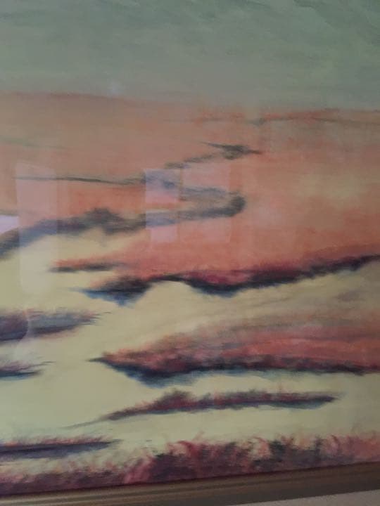 絵画  紺綬褒章受賞 日本画家 高見沢柳佳作  弥陀が原（立山連峰）