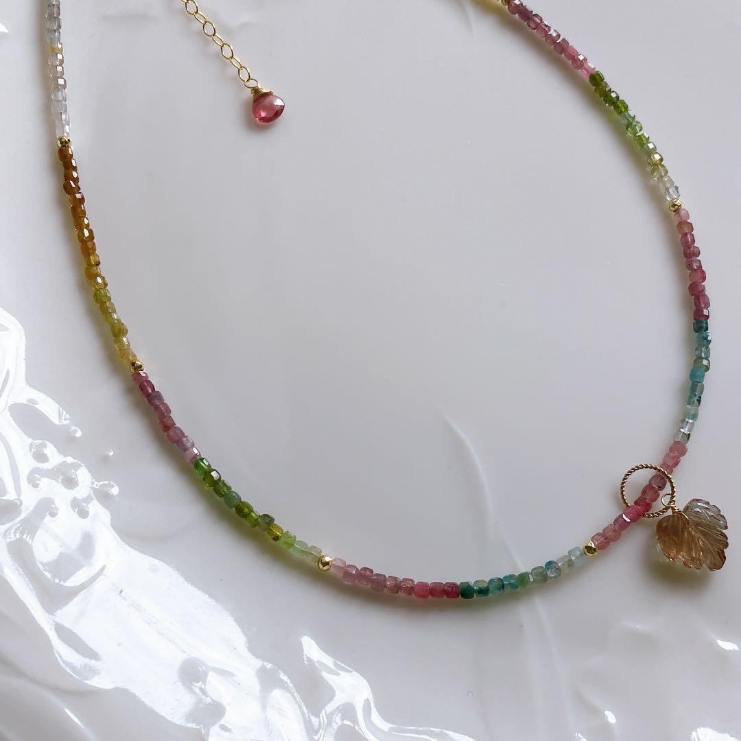 Kaya◆マルチカラートルマリンチョーカー✧合成アレキサンドライトチャーム