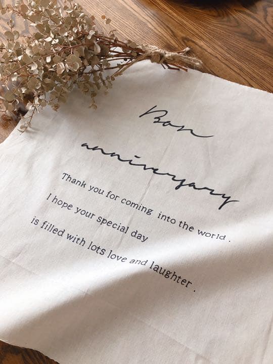 シンプルなバースデータペストリー 横 誕生日タペストリー