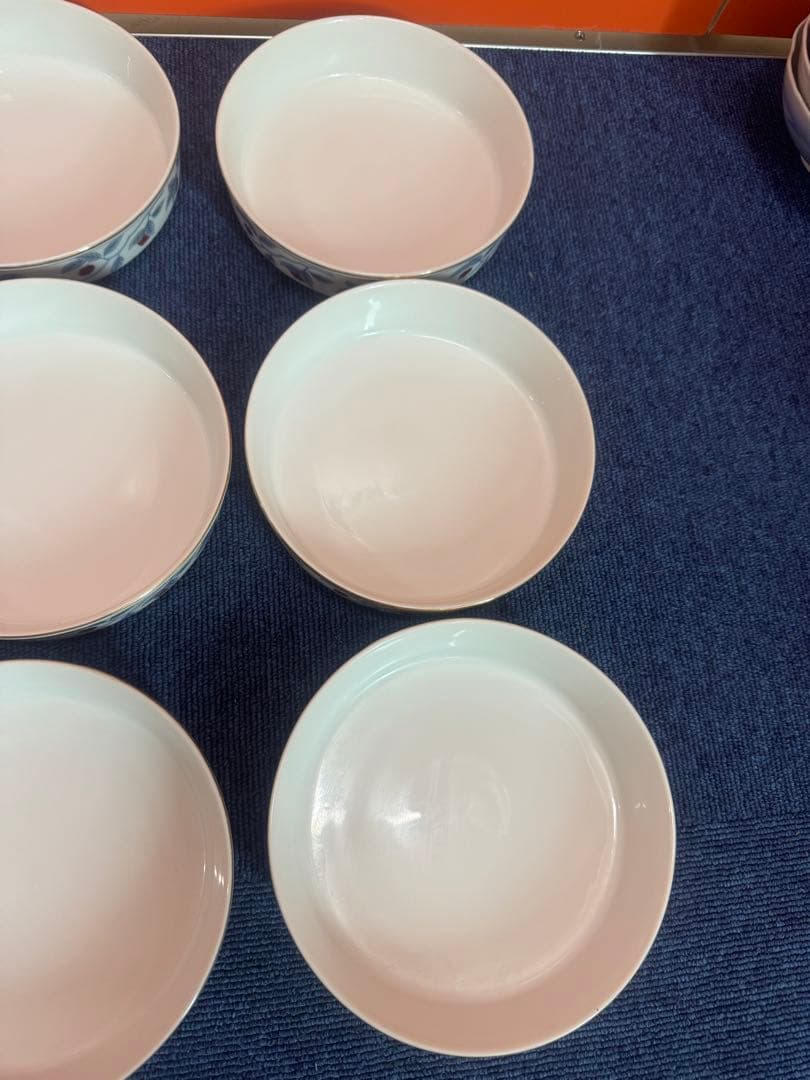 1697 深川製磁　果実文　中皿　9客　15cm 金彩