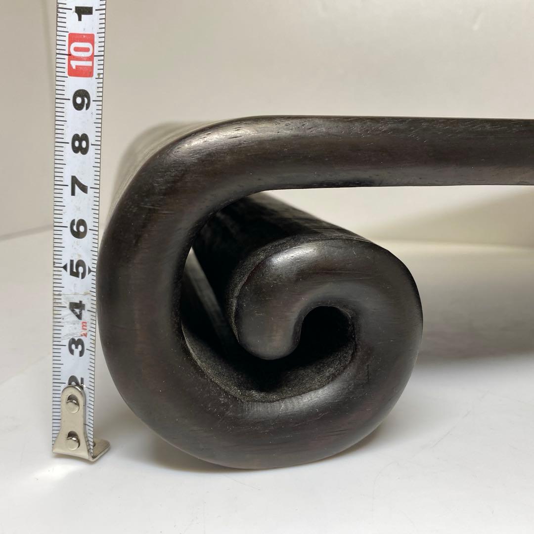 唐物　唐木　肉厚くりぬき曲台　幅約40㎝　3125gトコト東さ8-0107☆2F