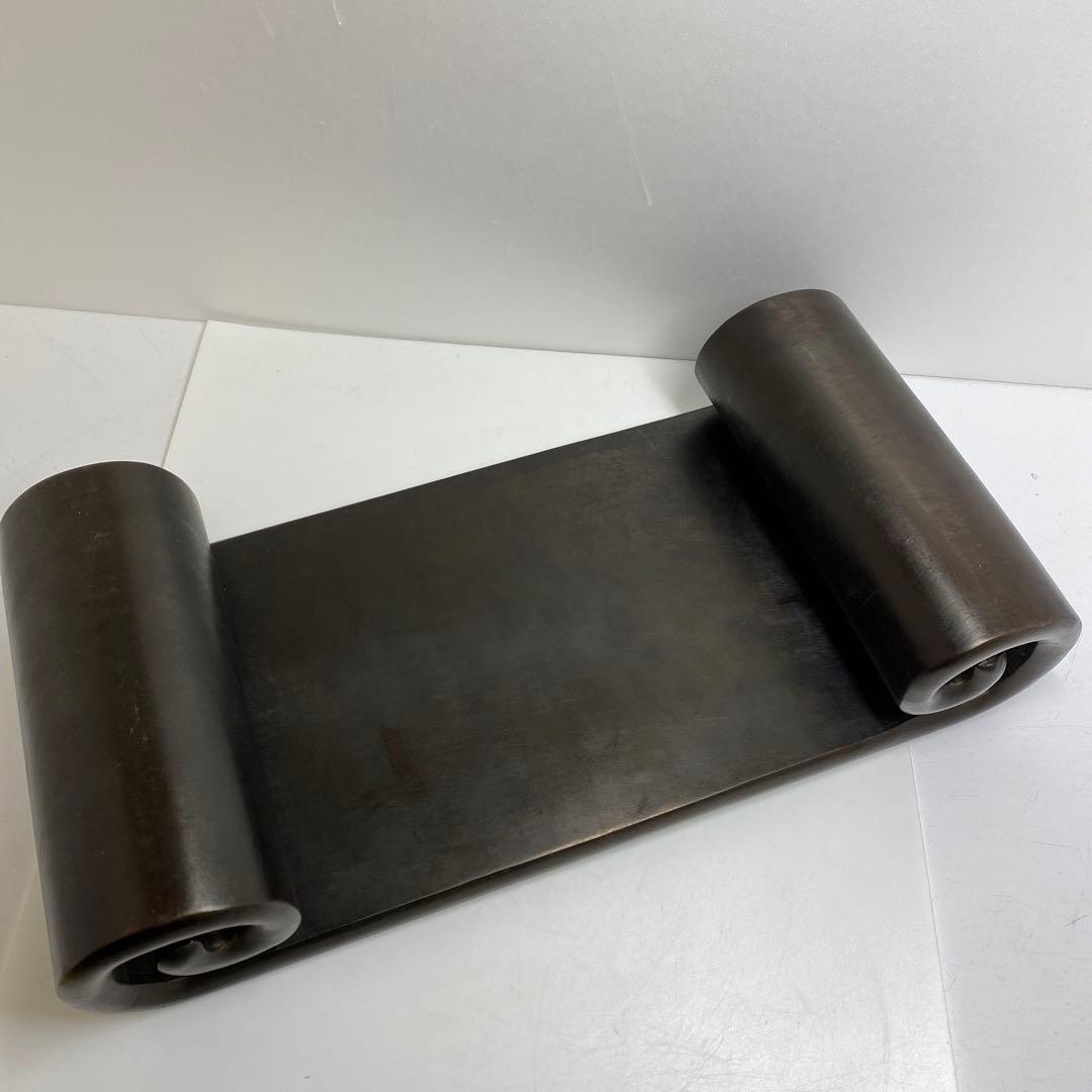 唐物　唐木　肉厚くりぬき曲台　幅約40㎝　3125gトコト東さ8-0107☆2F