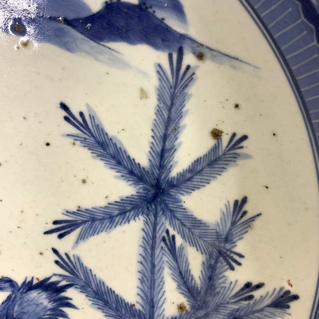 直径40cm ! 大皿 松に鶴 縁起 アンティーク 昭和レトロ 伊万里⑧