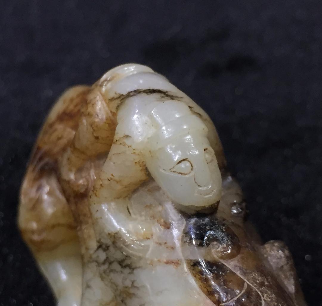 漢代 蛮夷騎獣置物 古玉和田玉 中国美術 骨董工芸収蔵品