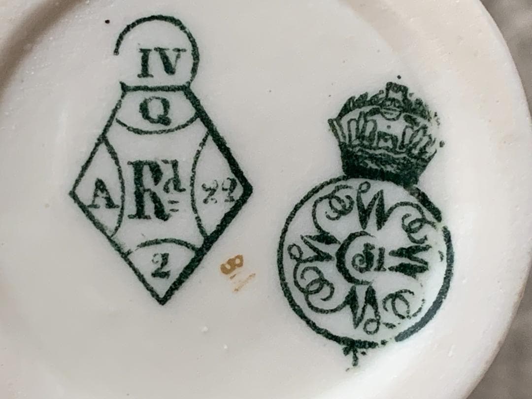 ✨特別価格✨ロイヤルウースター金彩耳付き花鳥文様3連管の花瓶　英国アンティーク