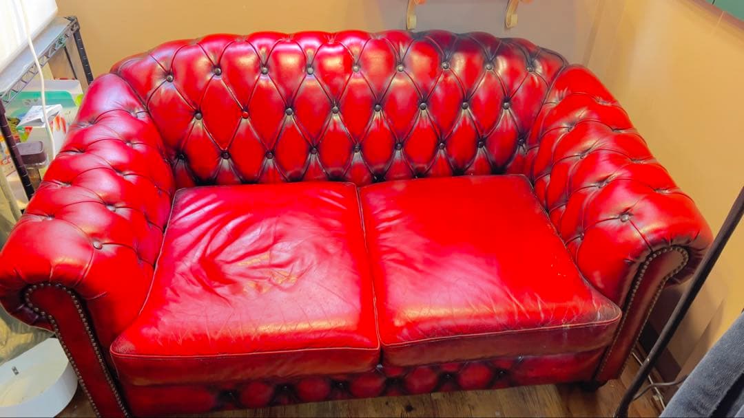 レザー チェスターフィールドソファ