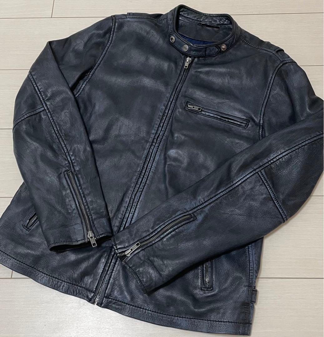 RIDEZ シープスキン　シングル　レザージャケット　メンズ　M