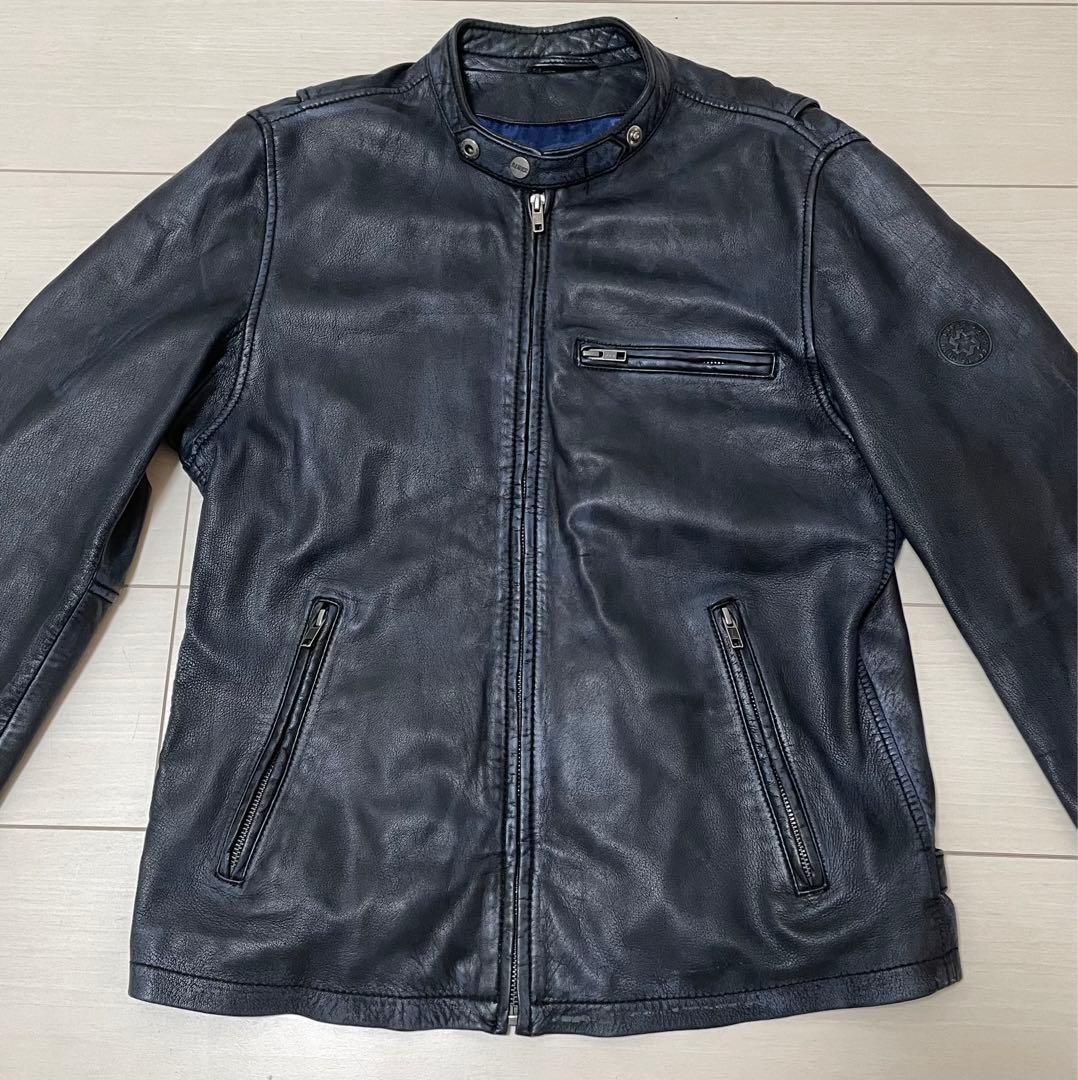 RIDEZ シープスキン　シングル　レザージャケット　メンズ　M