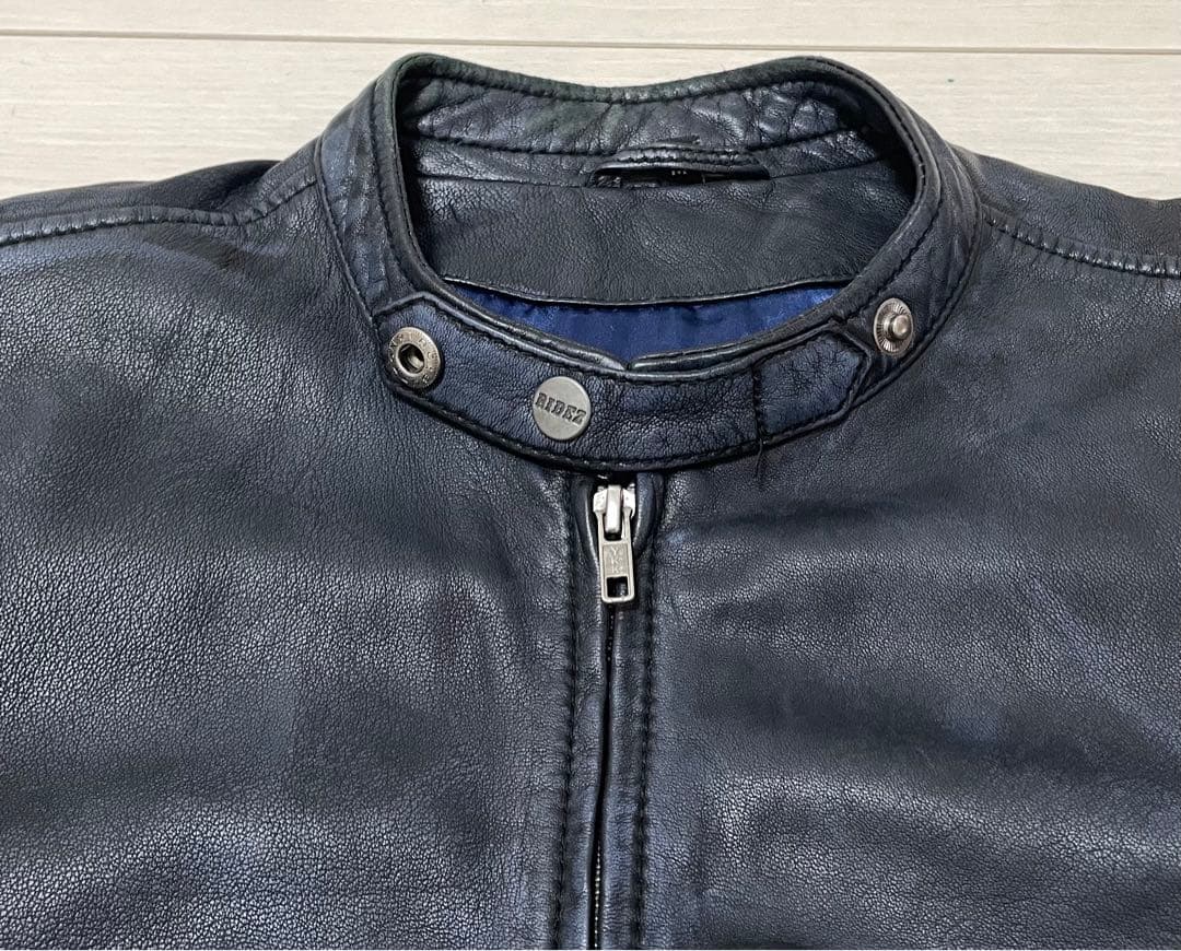 RIDEZ シープスキン　シングル　レザージャケット　メンズ　M