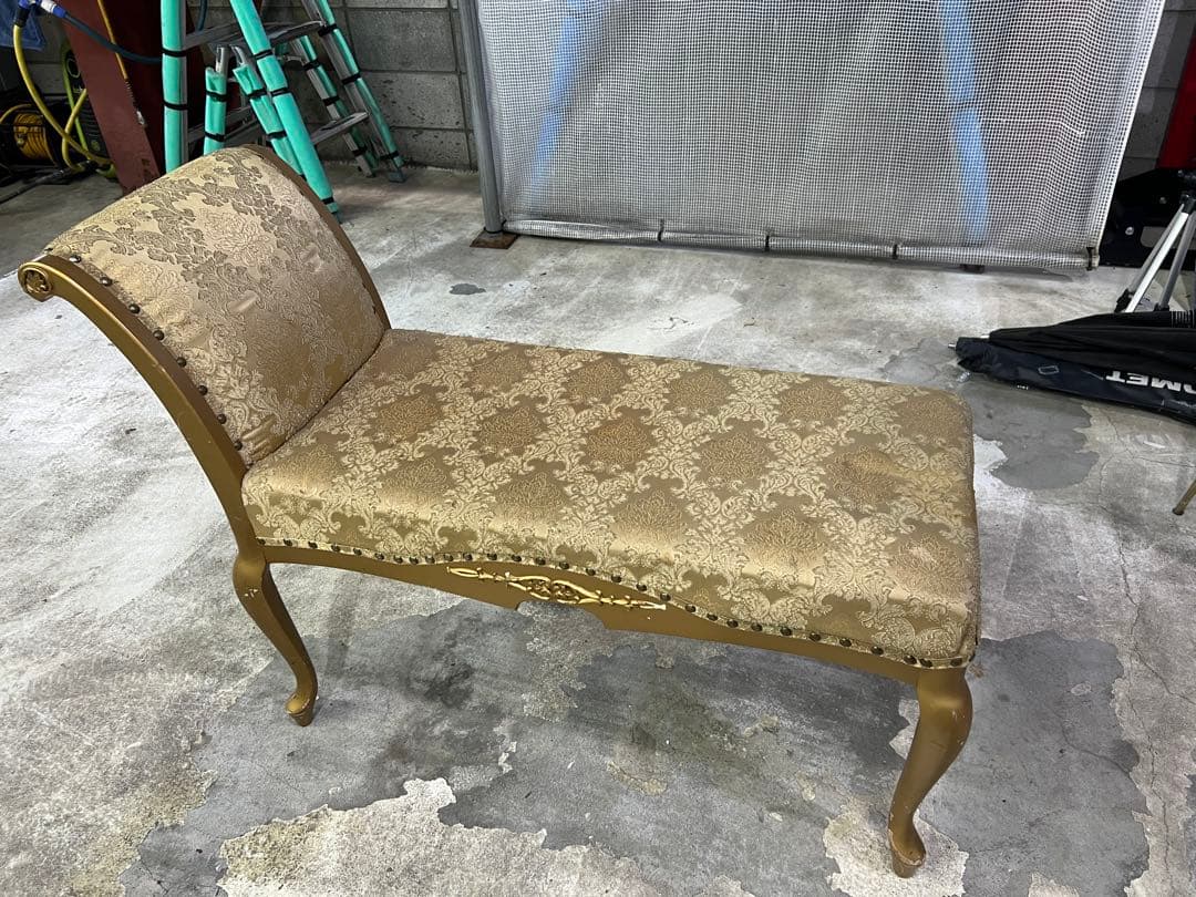 最終値下げ アンティーク ダマスク柄 ロココ調 フランスソファ ロングスツール