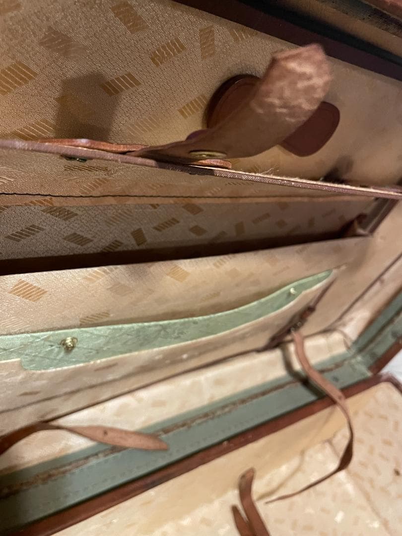 アンティーク レザー トランク 本革 特大 ヌメ革 キャメル キャリー ケース