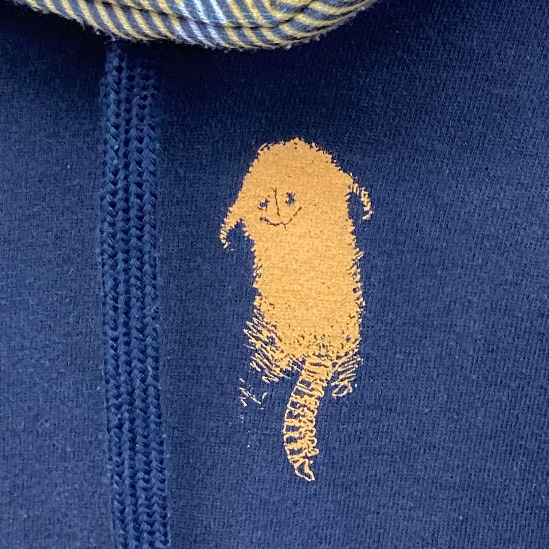 米津玄師 せきついくんパーカー チェック スウェット ジップパーカー Ｍ 紺