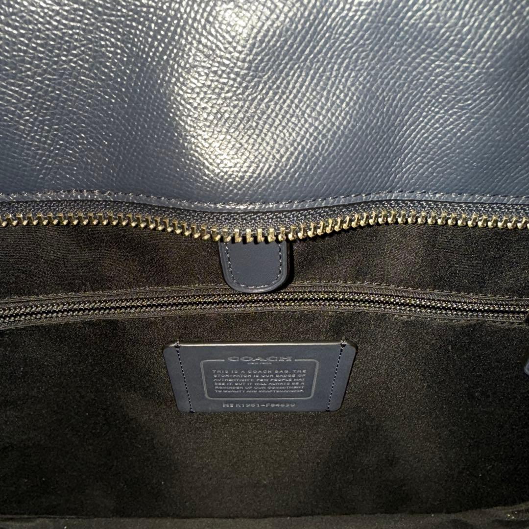 COACH コーチ レザートートバッグ ブラック｜上質レザー ビジネス／大容量