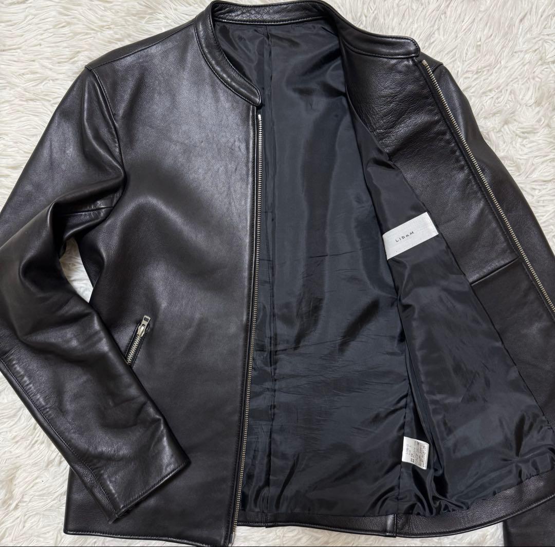LIDNM レザーライダースジャケット　シングルライダース　シープレザー　羊革
