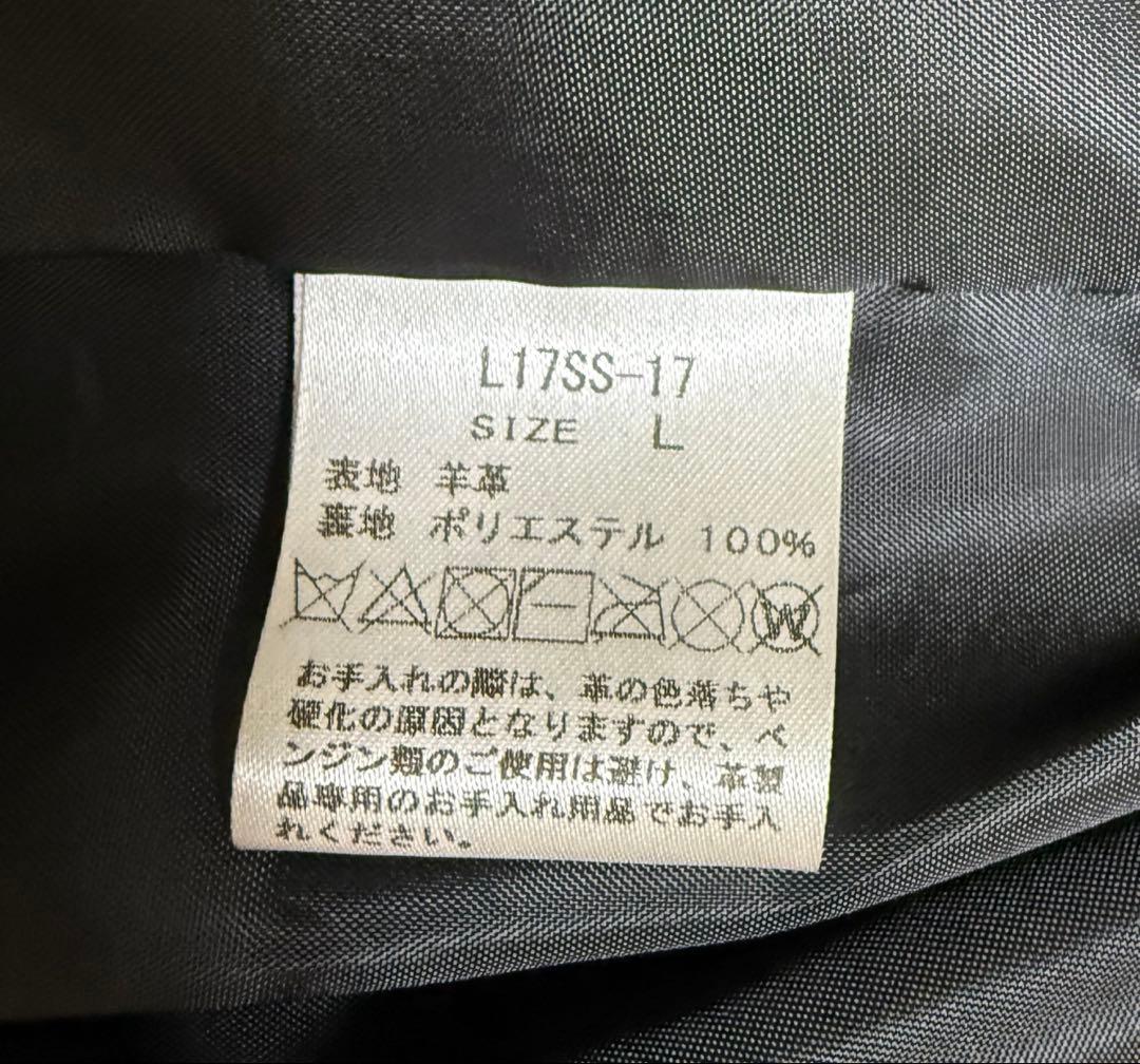 LIDNM レザーライダースジャケット　シングルライダース　シープレザー　羊革