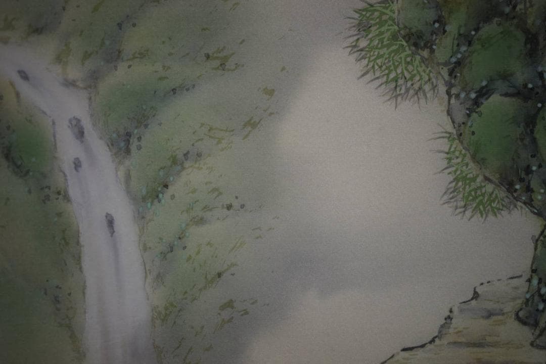 真作/國井幸雪/国井幸雪/蓬莱山図/桐共箱二重箱付/布袋屋掛軸HG-44