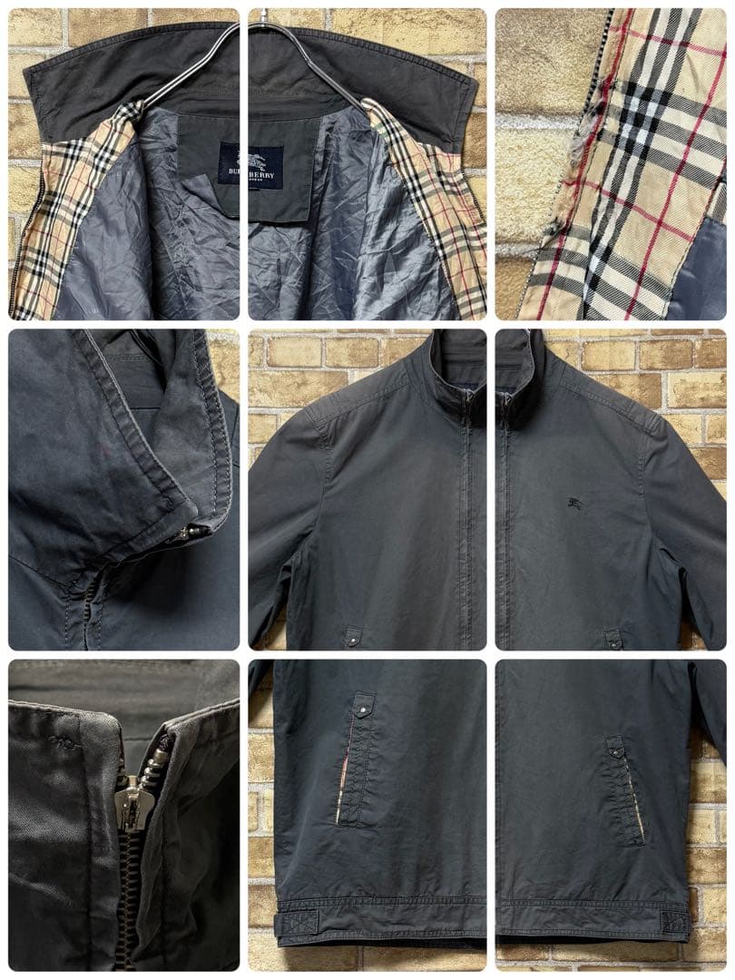 バーバリーロンドン　イングランド製　スイングトップジャケット　刺繍ロゴ　XXL