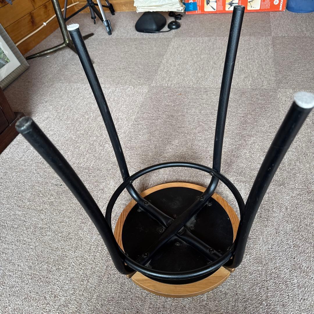 木製円形スツール 4分割デザイン2本￼セット