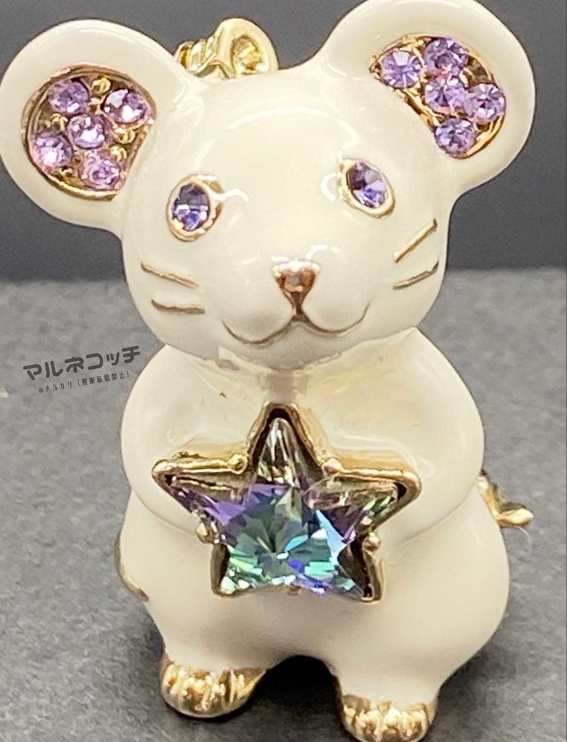 アナスイ　お星様と白ネズミ　ブローチ　ネズミ　ねずみ　星　スター